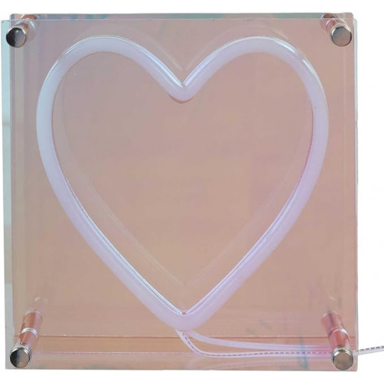 Lampe Acrylique LED Effet Néon Coeur