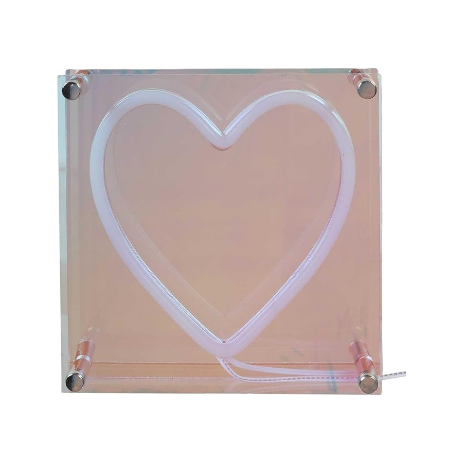 Lampe Acrylique LED Effet Néon Coeur