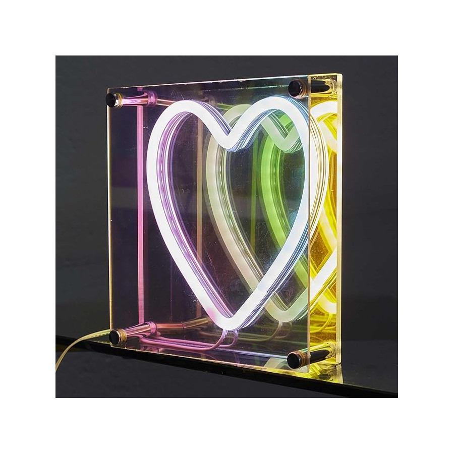 Lampe Acrylique LED Effet Néon Coeur