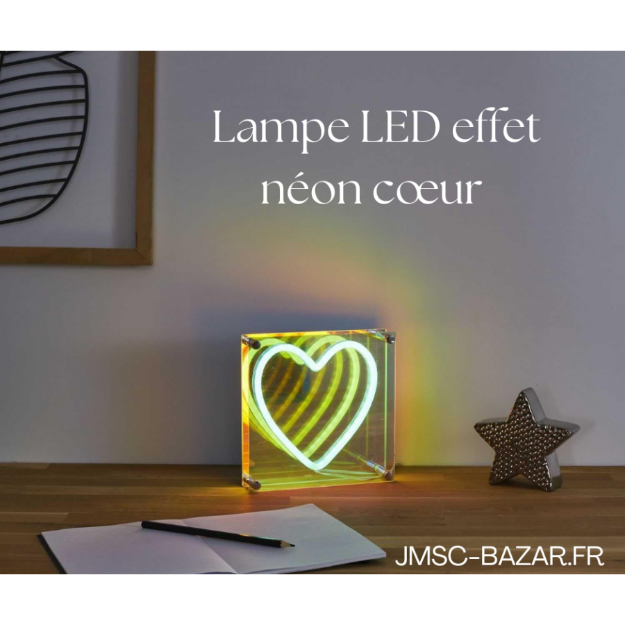 Lampe Acrylique LED Effet Néon Cœur
