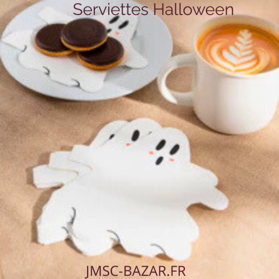 Lot de 12 serviettes en papier Halloween Fantome