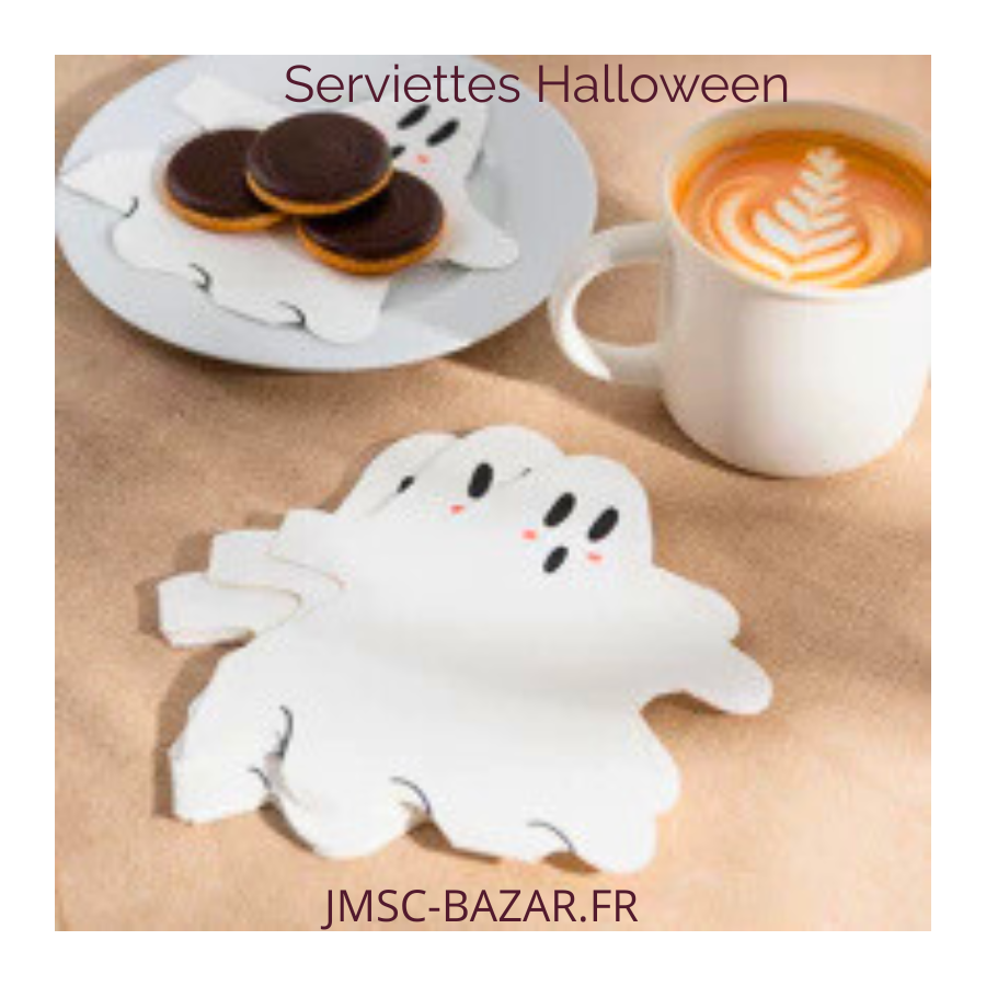 Lot de 12 serviettes en papier Halloween Fantome