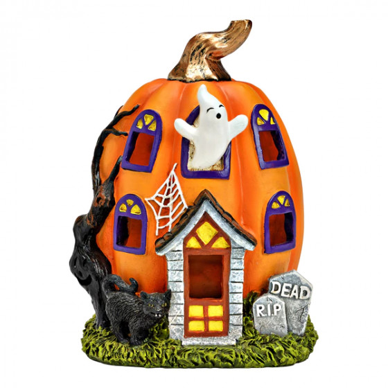 Maison citrouille d'Halloween lumineuse