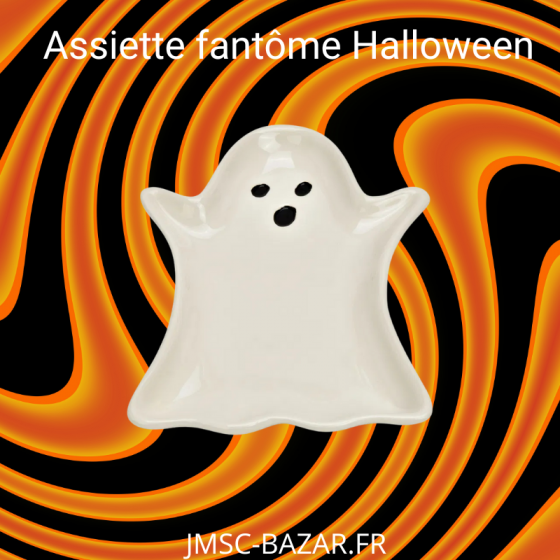 Assiette décorative fantôme Halloween