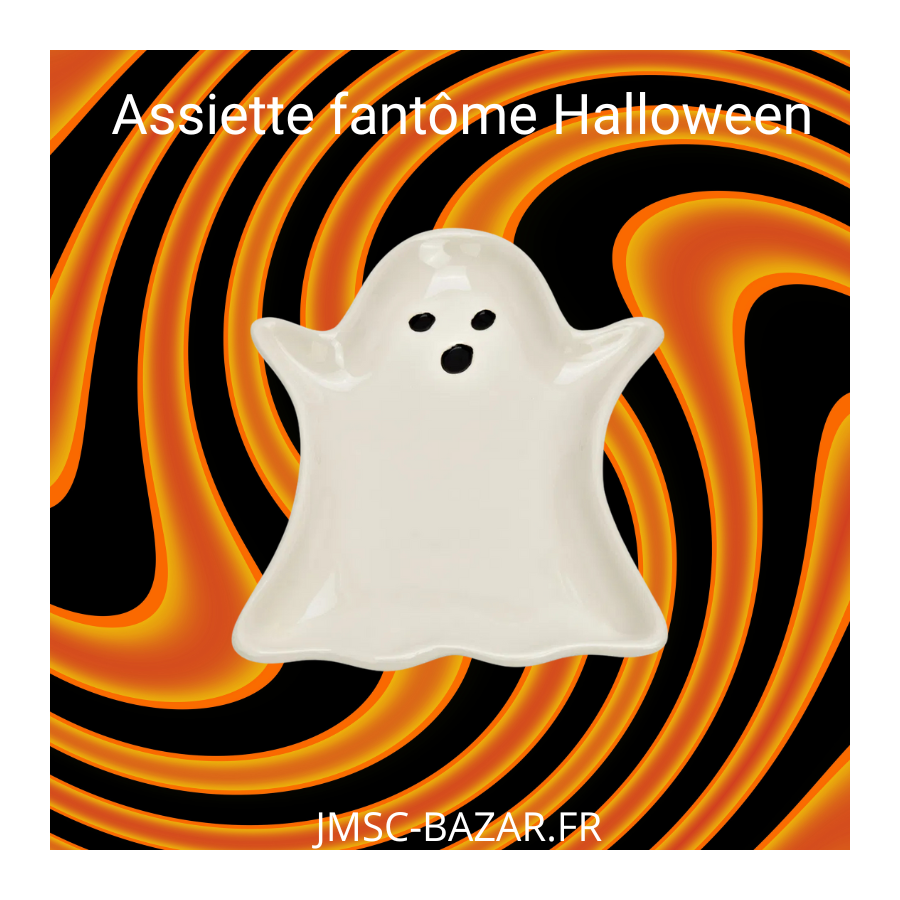 Assiette décorative fantôme Halloween