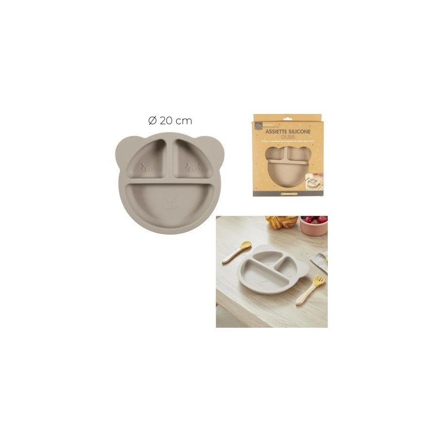 Assiette bébé compartimentée silicone | Repas enfant