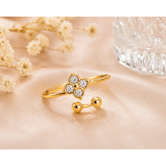 Bague Fleur Élégance Doré