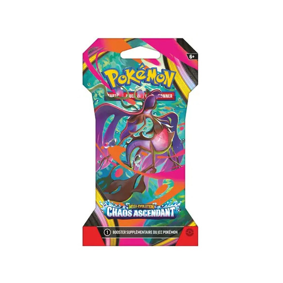 Booster Pokémon EV8.5 – Méga-Évolution : Chaos Ascendant – Blister 1 Booster (Visuel aléatoire) – FR