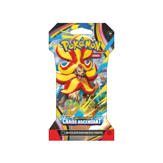 Booster Pokémon EV8.5 – Méga-Évolution : Chaos Ascendant – Blister 1 Booster (Visuel aléatoire) – FR