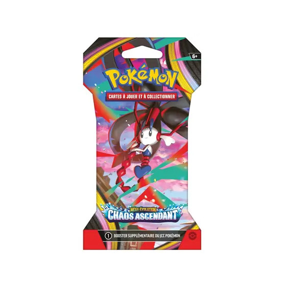 Booster Pokémon EV8.5 – Méga-Évolution : Chaos Ascendant – Blister 1 Booster (Visuel aléatoire) – FR