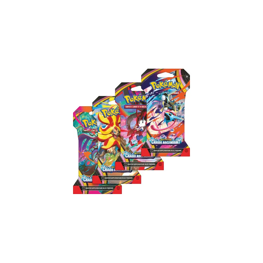 Booster Pokémon EV8.5 – Méga-Évolution : Chaos Ascendant – Blister 1 Booster (Visuel aléatoire) – FR