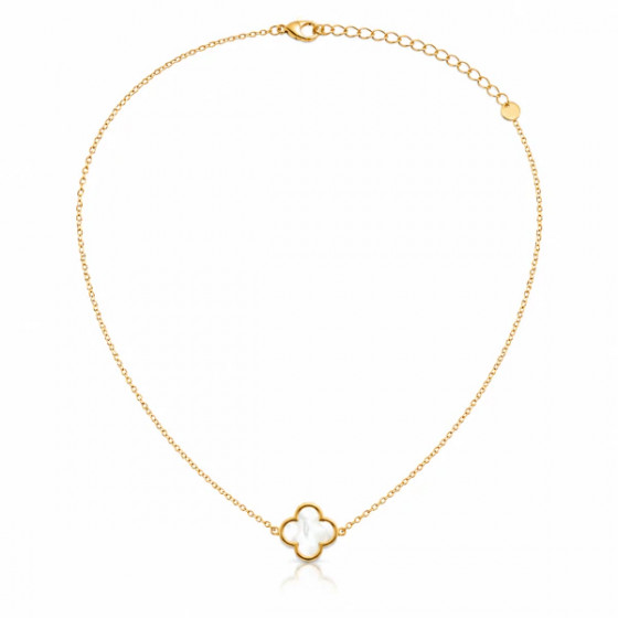 Collier trèfle Nacré blanc