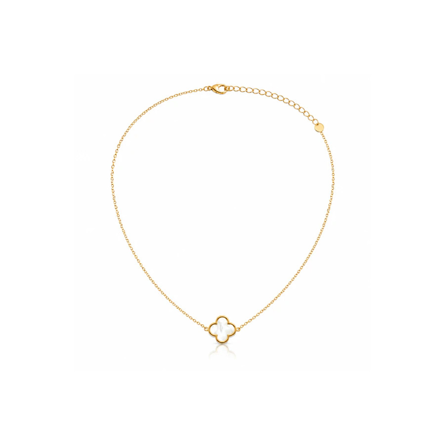 Collier trèfle Nacré blanc