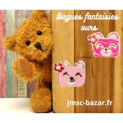 Bague ours rose clair